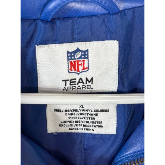 Indianapolis Colts Jacket Mens‎ Sz XL Vinyl Full Zip Blue White NFL Team Apparel - Picture 5 of 10